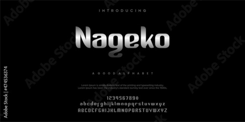 Nageko Alphabet font typography vector illustrations