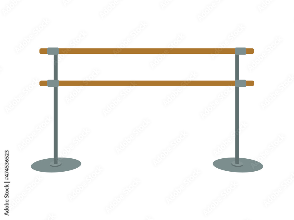 Compact ballet barre on white background Compact ballet barre on white background