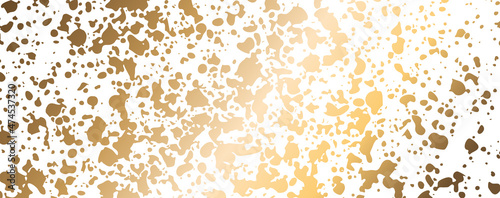 Gold wallpaper. Splashes and blots of gold color on a white background. Vector file.