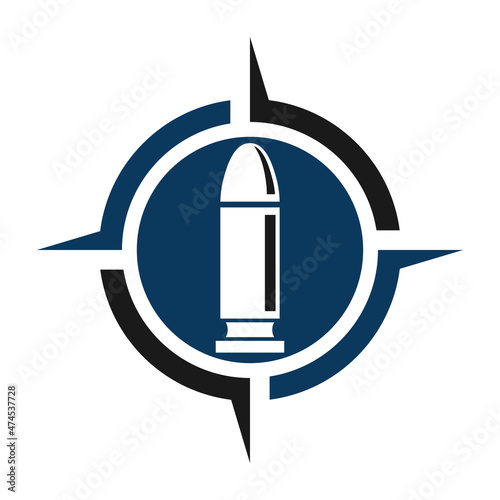 Bullet Compass Logo Vector Design Template.