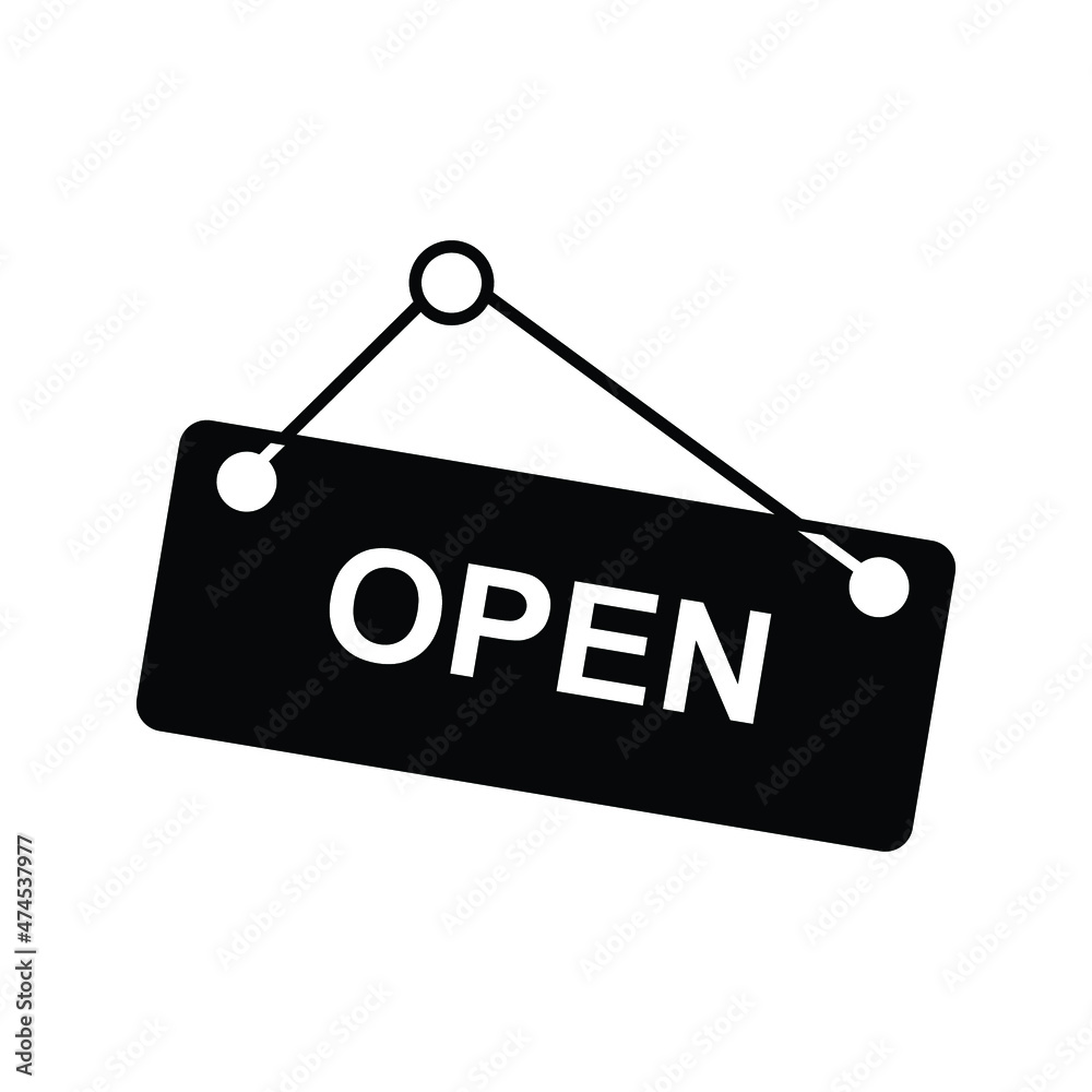 Open sign icon templates on white background
