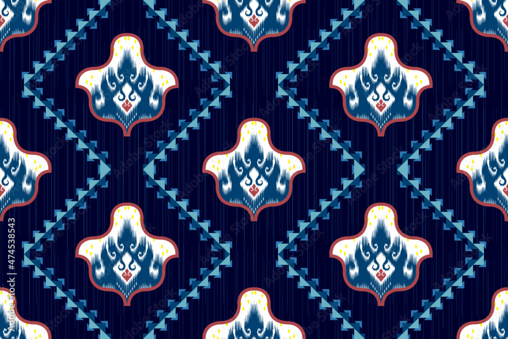 Geometric Moroccan ethnic pattern design. Aztec fabric carpet mandala ornament chevron textile decoration wallpaper. Tribal turkey African Indian traditional embroidery vector illustrations background