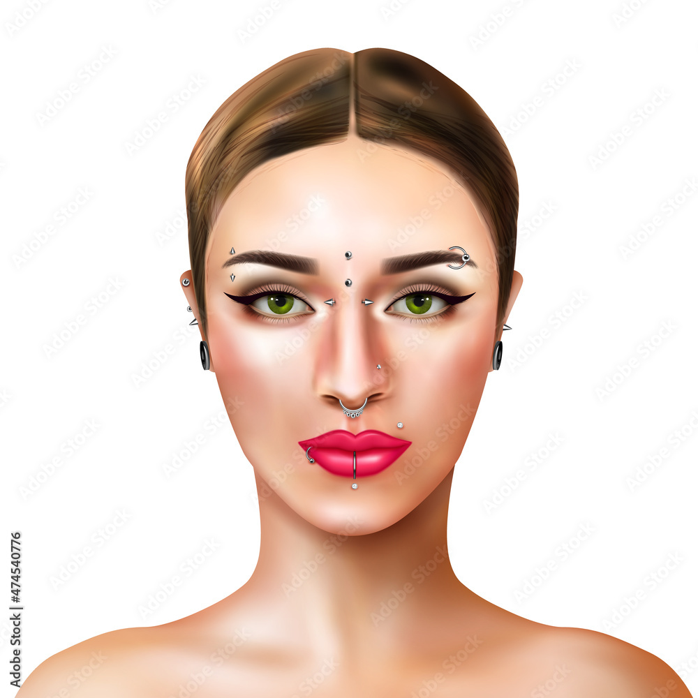 Piercing Face Illustration Piercing Face Illustration