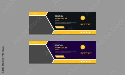 Kids school education admission social media cover template.