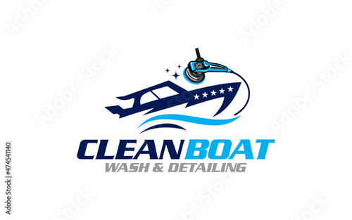 Illustration vector graphic of ship and boat detailing concept logo design template