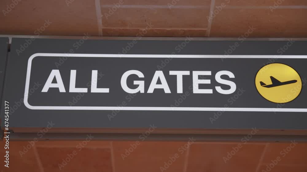 Close up of all gates sign at the airport terminal. Travel destination concept. Close up of all gates sign at the airport terminal. Travel destination concept.