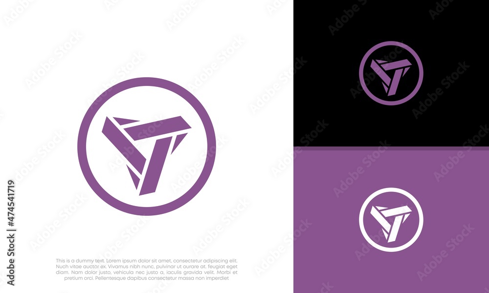 Innovative high tech logo template. Template label for blockchain technology. Abstract triangle logo design. Innovative high tech logo template. Template label for blockchain technology. Abstract triangle logo design.