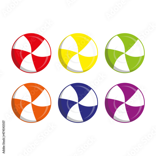Christmas round candy set. Vector illustration