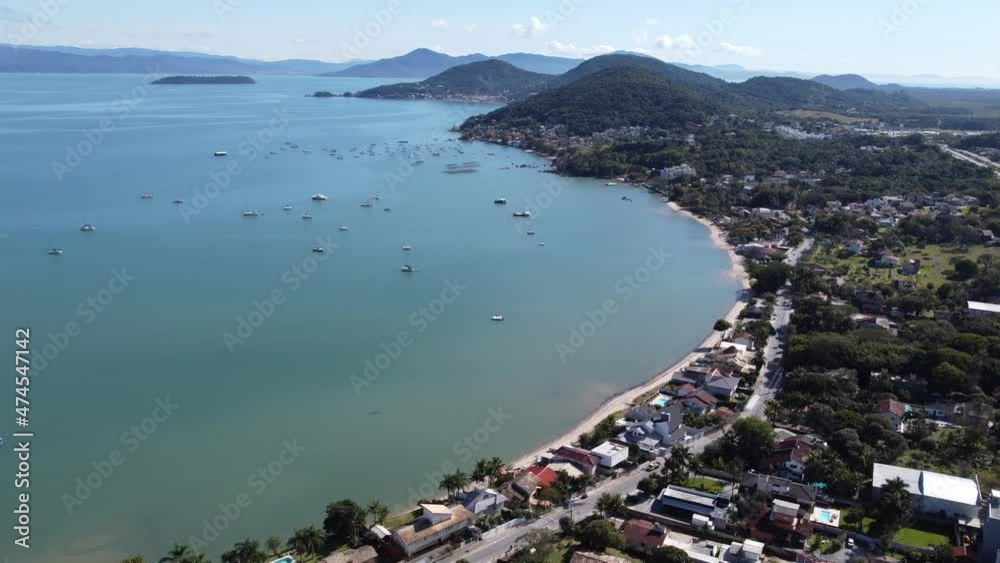 Cityscape of downtown Florianopolis state of Santa Catarina Brazil. Tropical island. International travel destinations. Cityscape of downtown Florianopolis state of Santa Catarina Brazil. Tropical island. International travel destinations.