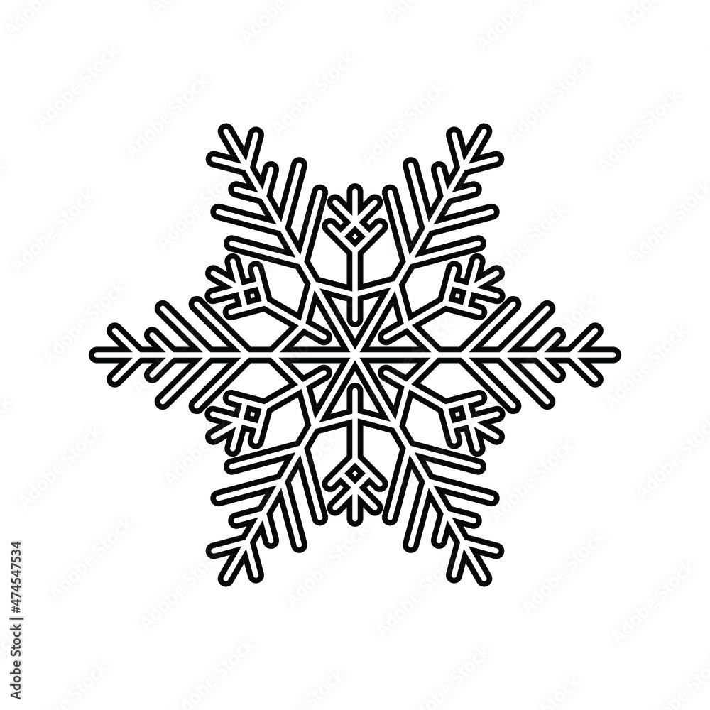 snowflake icon. New year design elements, frozen sign. Vector illustration snowflake icon. New year design elements, frozen sign. Vector illustration