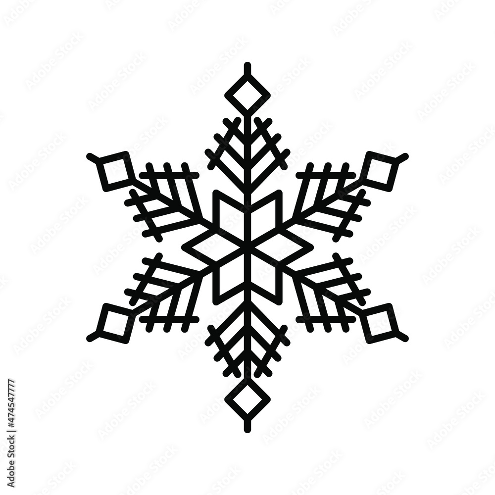 snowflake icon. New year design elements, frozen sign. Vector illustration snowflake icon. New year design elements, frozen sign. Vector illustration