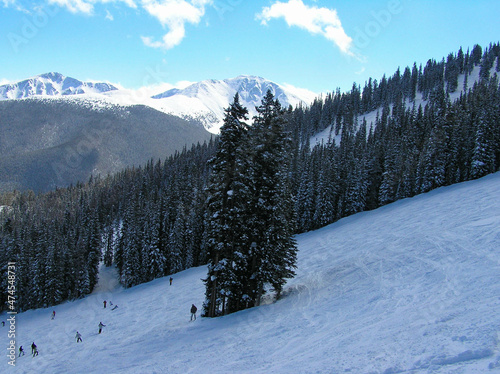Ski slope in the mountains