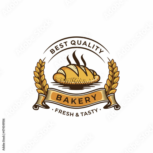Vintage retro bakery logo design 