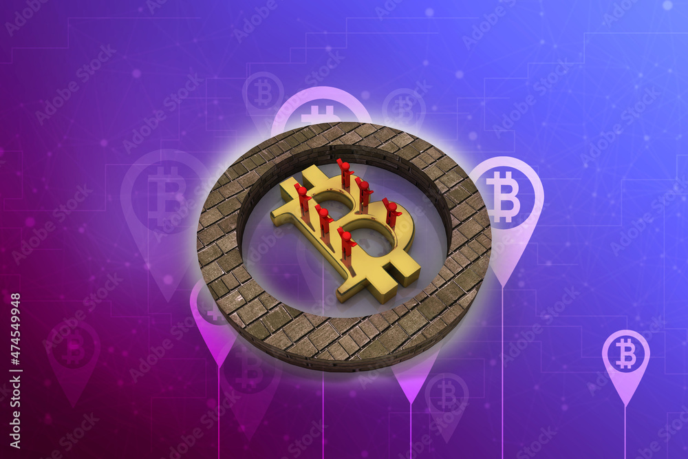 Fototapeta premium 3d rendering bitcoin sign currency