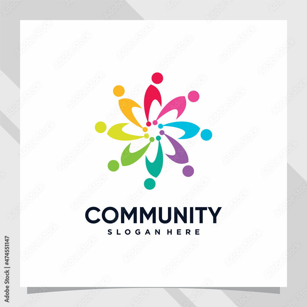 Community logo design template with unique concept Community logo design template with unique concept