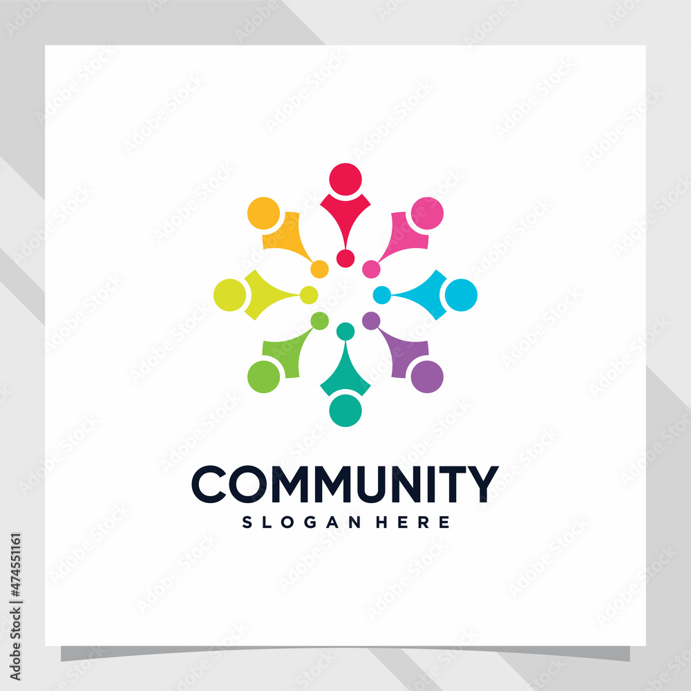 Community logo design template with unique concept