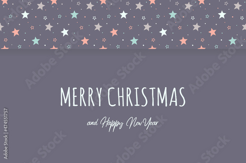 Christmas greeting card with stars. Vector
