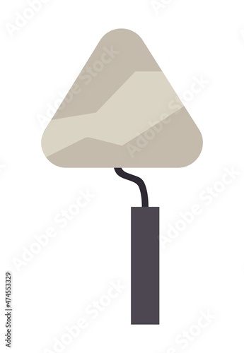 Triangular excavation blade. Tools for archaeologists, paleontological inventory. History and ancient finds, antiquarian. Graphic elements for website, stickers. Cartoon flat vector illustration