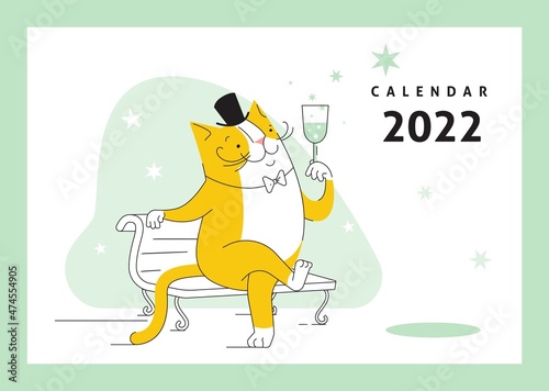 Calendar cover - yellow cat 2022