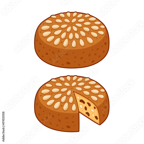 Dundee cake Scottish dessert drawing