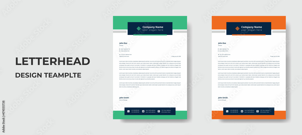 Modern Creative & Clean business style Letterhead design template. Abstract letterhead pad bundle of your corporate project with blue and orange color corporate letterhead design template Modern Creative & Clean business style Letterhead design template. Abstract letterhead pad bundle of your corporate project with blue and orange color corporate letterhead design template