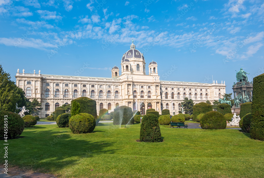 Vienna, Austria, October 2018 - Beautiful view of Naturhistorisches Museum (Natural History Museum) 