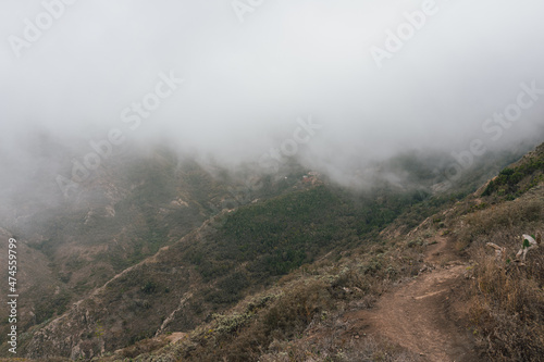 Natural landscape and mountain trails in the north of the island. Tenerife. Canary Islands. Spain.