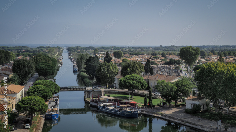 Fototapeta premium Aigues-Mortes is a commune in the Gard department in the Occitanie region of southern France.