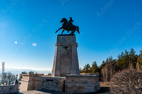 Tatishchev Monument on a sunny autumn day! photo