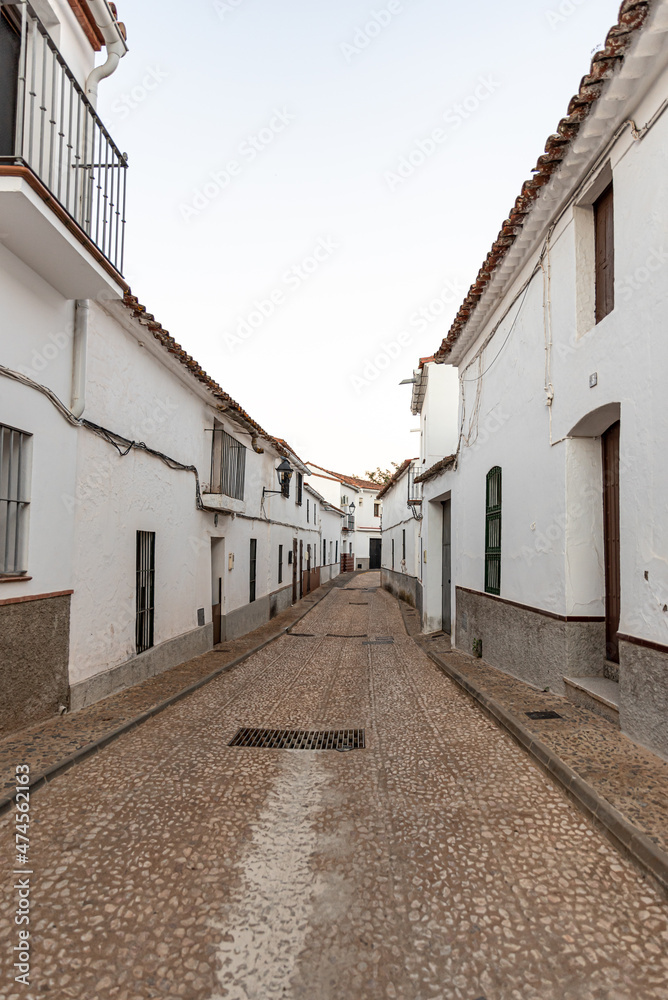 Traditional Spanish street in the villages of Galicia