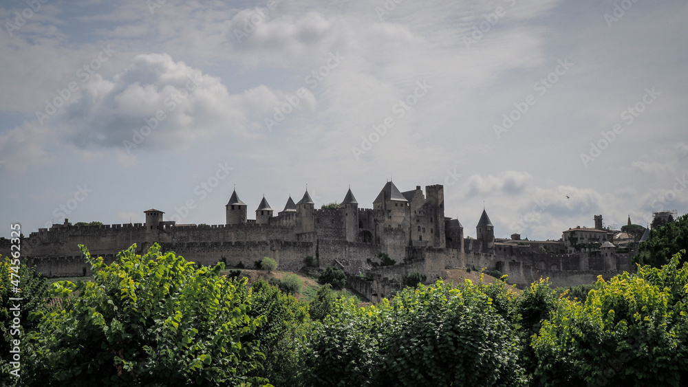 Carcassonne, a hilltop town in southern France’s Languedoc area, is famous for its medieval citadel, La Cité, with numerous watchtowers and double-walled fortifications. 
