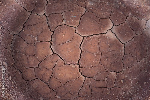 фотографія Drought background, hardening of the earth, top view of dry earth texture