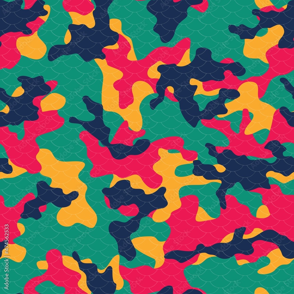 Illustration of camouflage vector texture, modern street style, light background for textiles.
Illustration of camouflage vector texture, modern street style, light background for textiles.