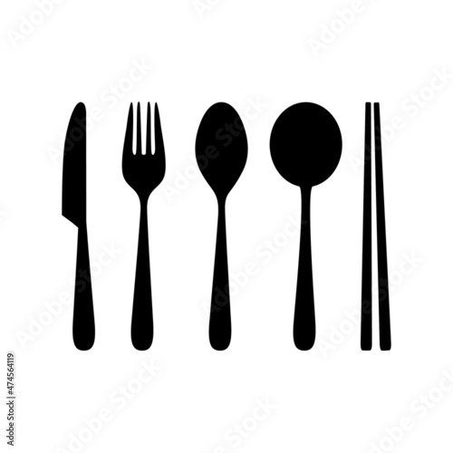 Cutlery Fork Knife Spoon Set Vector