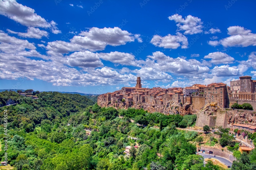 Panoramic view at the Pitigliano old town. Tuscany, Italy