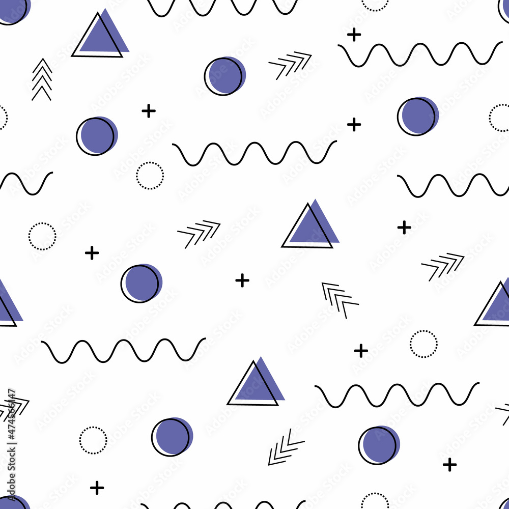Pattern Hipster Abstract. Form Geometric Line Shapes. fashion style seamless background