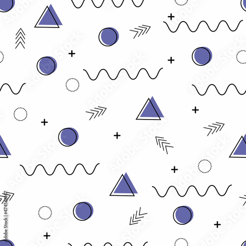 Obraz na płótnie Pattern Hipster Abstract. Form Geometric Line Shapes. fashion style seamless background w salonie