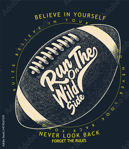 American football ball vector design for t shirt