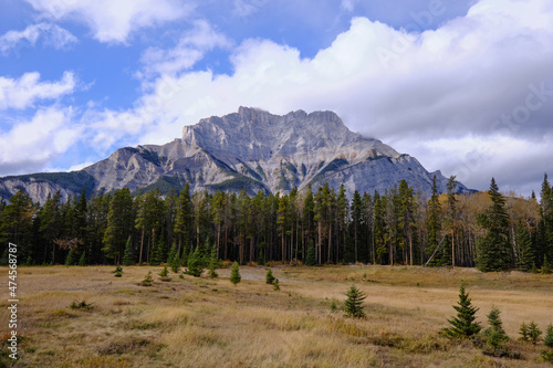 Cascade Mountain as seen from Banff National Park, Alberta, Canada.