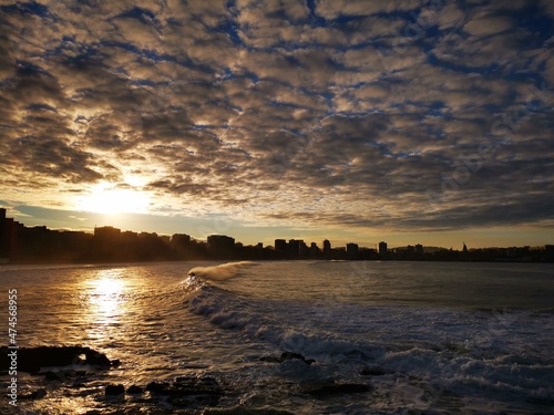 sunset over the river