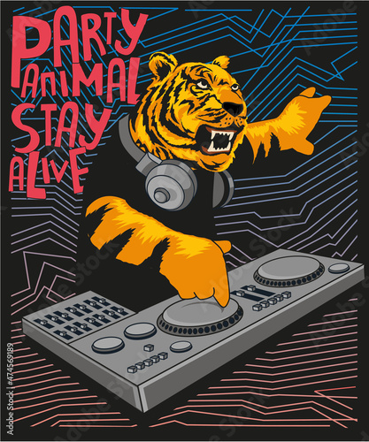 dj tiger vector design