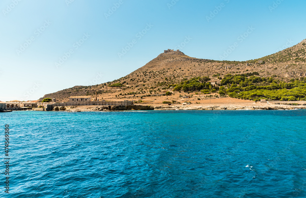 Obraz premium View of the Egadi Islands in the Mediterranean Sea in Sicily, province of Trapany, Italy