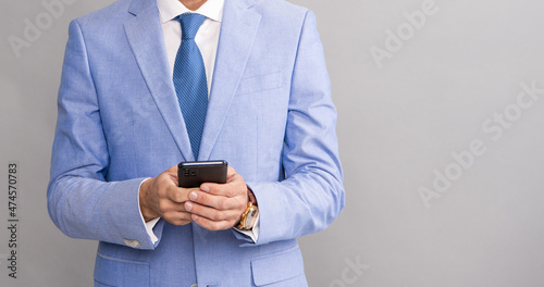 cropped ceo working online. typing and texting. sms and instant messaging. copy space.