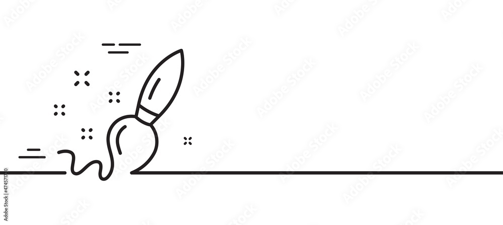 Paint brush line icon. Creativity sign. Graphic art symbol. Minimal line illustration background. Paint brush line icon pattern banner. White web template concept. Vector