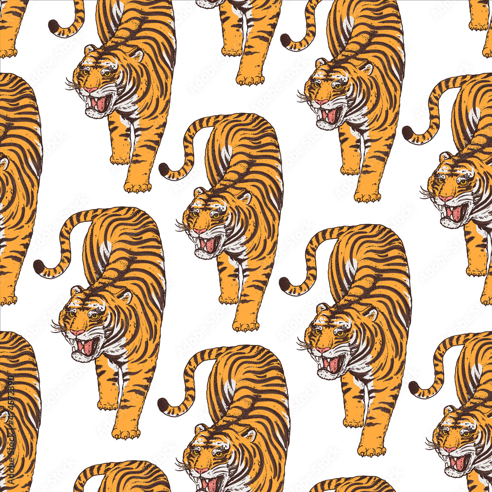 Tiger stripes seamless vector pattern, free image by rawpixel.com /  manotang