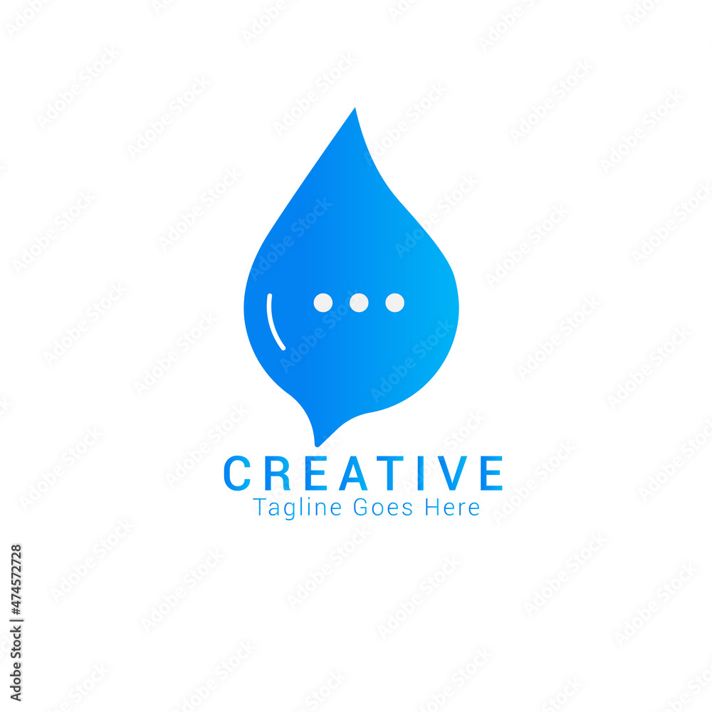 water drop logo design element water drop icon illustration vector illustration with chat water drop logo design element water drop icon illustration vector illustration with chat