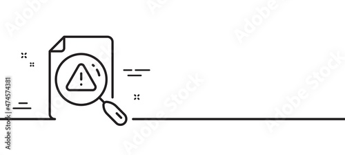 Search document line icon. Help book sign. Instruction manual symbol. Minimal line illustration background. Search document line icon pattern banner. White web template concept. Vector
