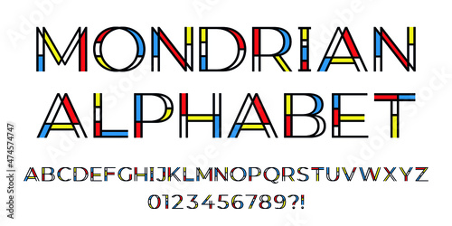 Photos Mondrian style alphabet
