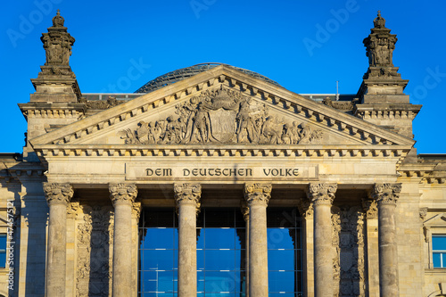 Der Reichstag Bundestag Gebäude in Berlin am Kanzleramt Deutschland photo