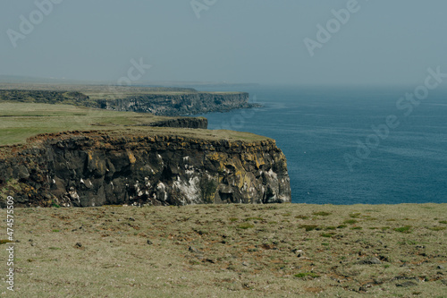 Iceland nature landscape on Arnarstapi Snaefellsnes. Arnarstapi harbour, Iceland. photo